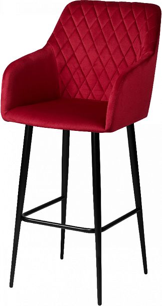 Барное поворотное кресло Барли К, Confetti bordo/черный - Вид 2