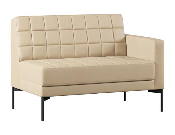 Модуль Everprof Delta с подлокотником двухместный левый Металл Черный Экокожа Бежевый - Вид 1