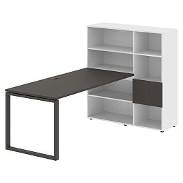 Стол-стеллаж EQRST 1217 Мокко/Мокко/Белый 2190х1250х1355 EDIS - Фото предпросмотра