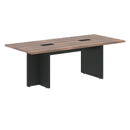 Стол для заседаний VRCT 2210 Американский орех/Яшма черный 2200х1000х750 VELION VENEER - Фото предпросмотра
