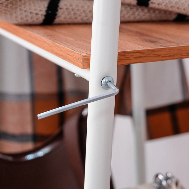 Вешалка-стеллаж "Скандинавия-1", 1470х1100х385 мм, 5 полок, металл/ЛДСП, белая/дуб, ГСС1 Б - Вид 7