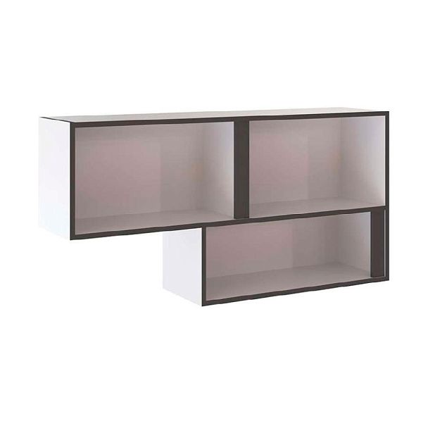 Спальня Асцелла Полка навесная открытая белый/графит серый - Вид 1