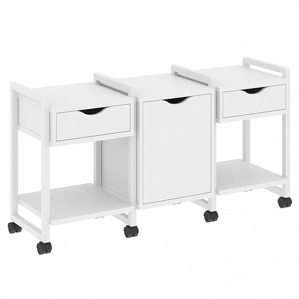 Тумба на колесах наборная "Loft" VR.L-TN-6.K белый бриллиант/белый - Вид 1