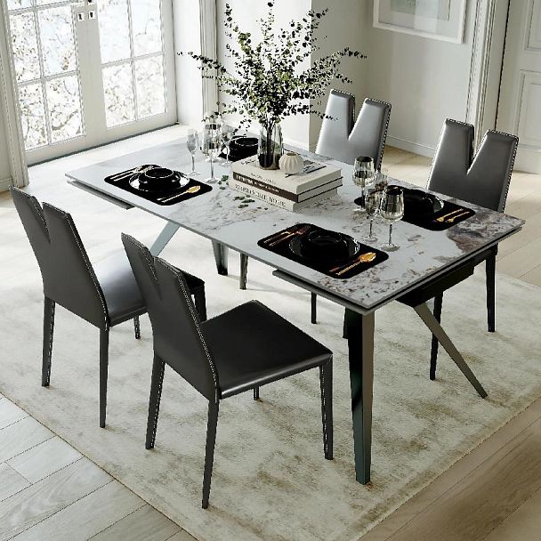 Стол раскладной Asti (140+40+40), керамика глянцевая Lemurian Blue - Вид 4