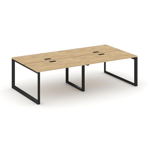 Style Project Next Рабочая станция двухсторонняя SN-59O.DRS-034 Тиквуд Светлый/Металл Черный/Черный Заглушка 3160*1232*750 - Вид 1