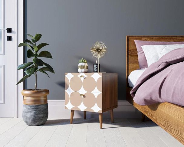 Тумбочка Berber с двумя ящиками 17 принт арт BB03/Print_17, разноцветная - Вид 3