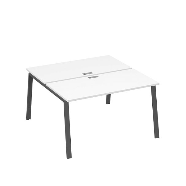 Рабочая станция на металлокаркасе TRE (2х140) A4 А4 Б3 174 БП белый премиум / металлокаркас антрацит - Вид 1