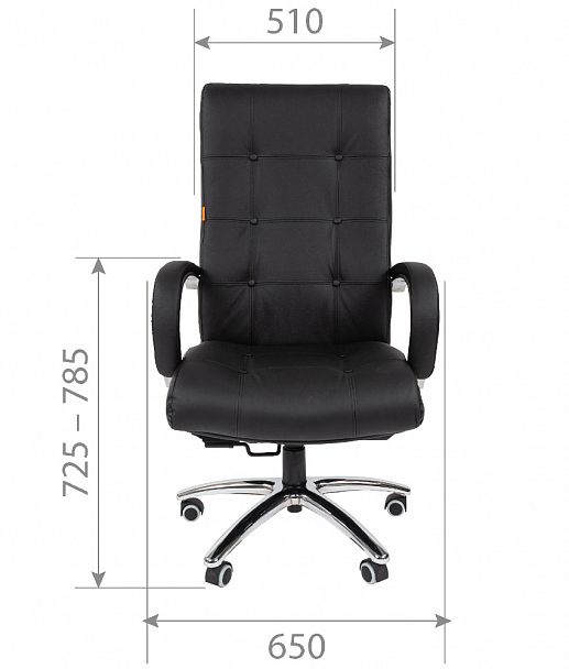 Кресло CHAIRMAN 424, натуральная кожа/экокожа, черный - Вид 4