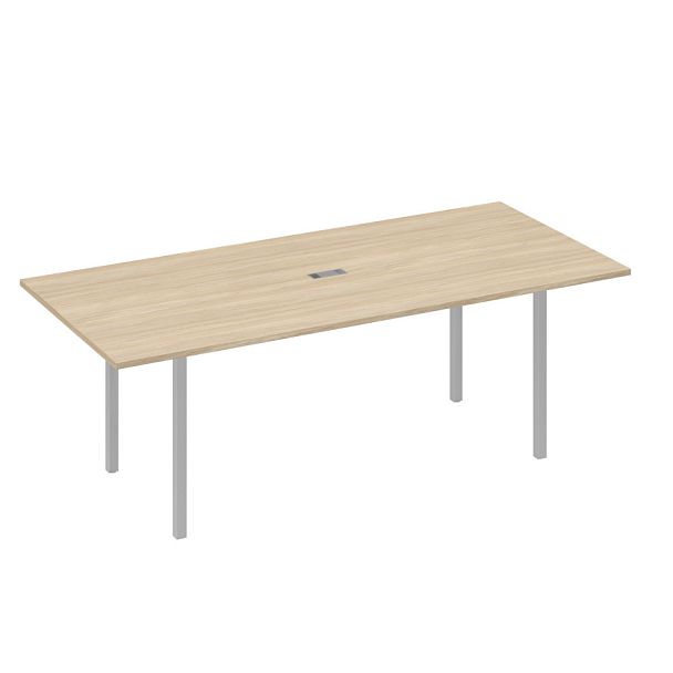 Стол переговорный 220 на металлокаркасе DUE A4 А4 Б2 124 БП дуб скандинавский / металлокаркас серый - Вид 1