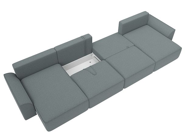 Диван п-образный Лига-048 НПБ лонг Рогожка серый - Вид 8