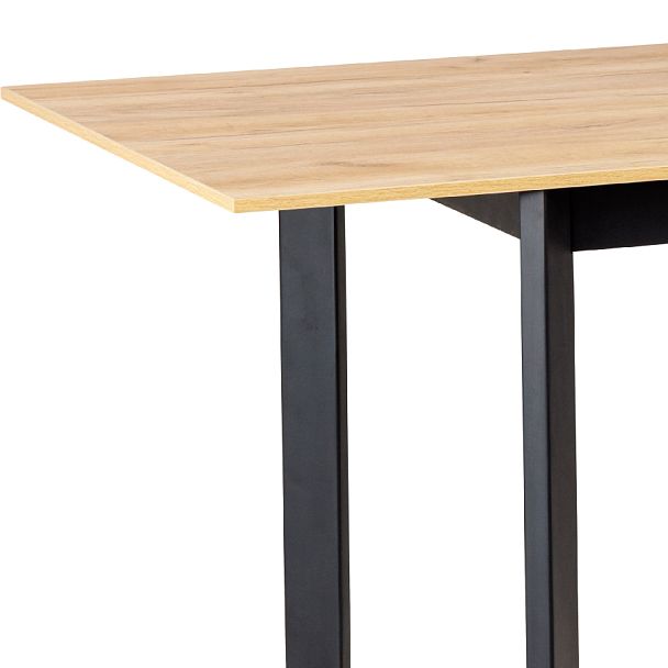 Стол деревянный кухонный раскладной Стил 120(170)*80 Дуб Крафт золотой/Черный - Вид 9