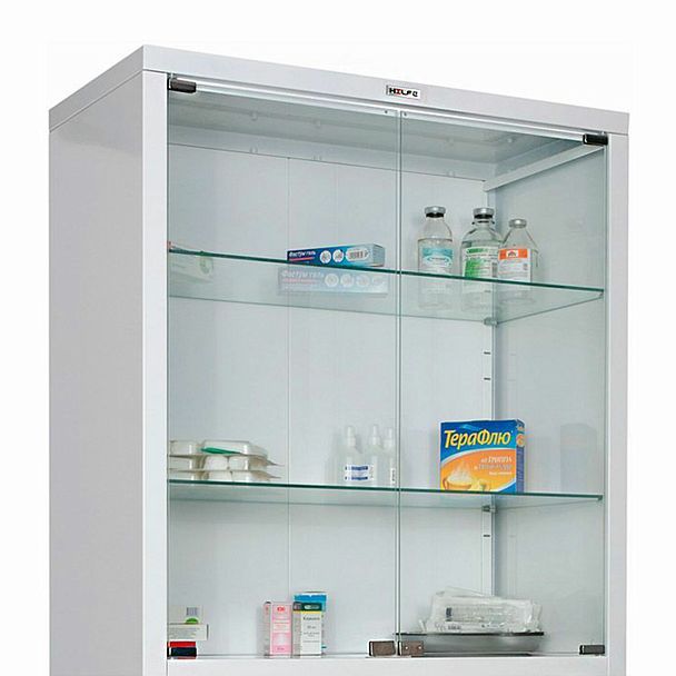 Шкаф медицинский 2-створчатый HILFE "МД 2 1780/SG" 1850х800х400 мм, стекло, белый, S26199205509 - Вид 3