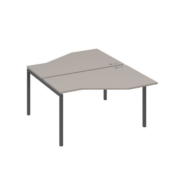 Рабочая станция (2х140) со столами Техно каркас DUE A4 А4 Б2 187 БП мокко премиум / металлокаркас антрацит - Вид 1