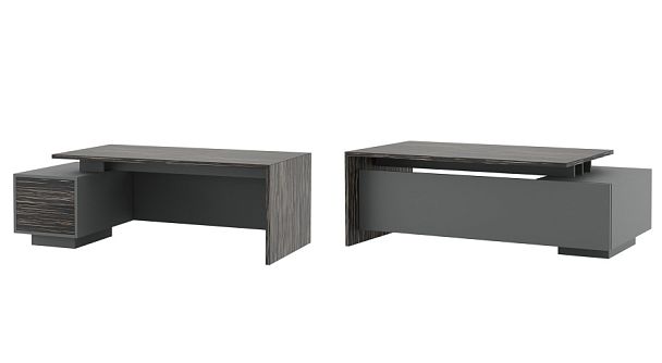 Стол письменный на опорной тумбе Dali 210x115x75 эбен антрацит - Вид 1