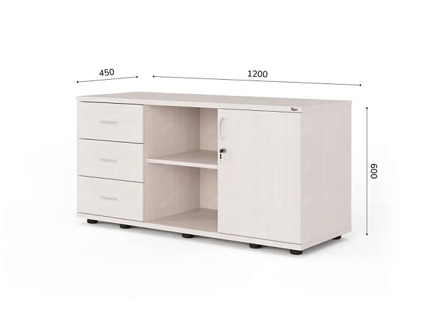 ЛАЙТ / LIGHT RLG023-120x45 Тумба 4 ящика 120x45x60 Дуб Молочный - Вид 3