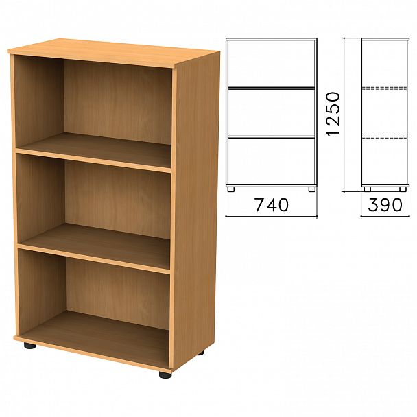 Шкаф (стеллаж) "Монолит", 740х390х1250 мм, 2 полки, цвет бук бавария, ШМ51.1 - Вид 2