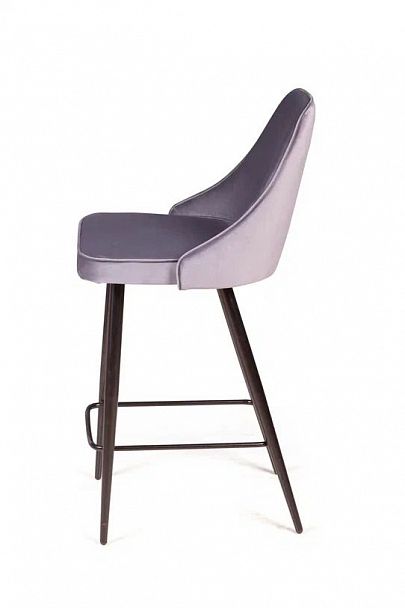 Стул полубарный Oliver, бархат светло-серый 26/ чёрный конус - Вид 4