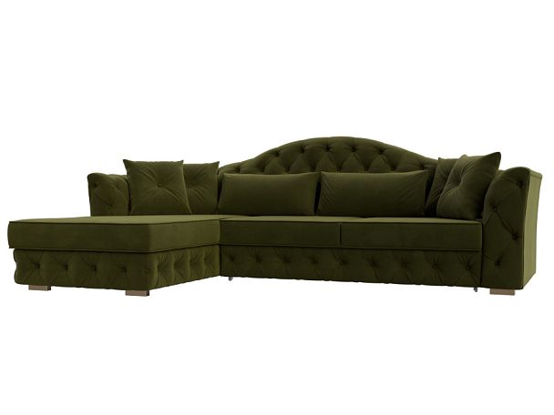 Диван угловой Артис левый угол Микровельвет зеленый - Вид 1