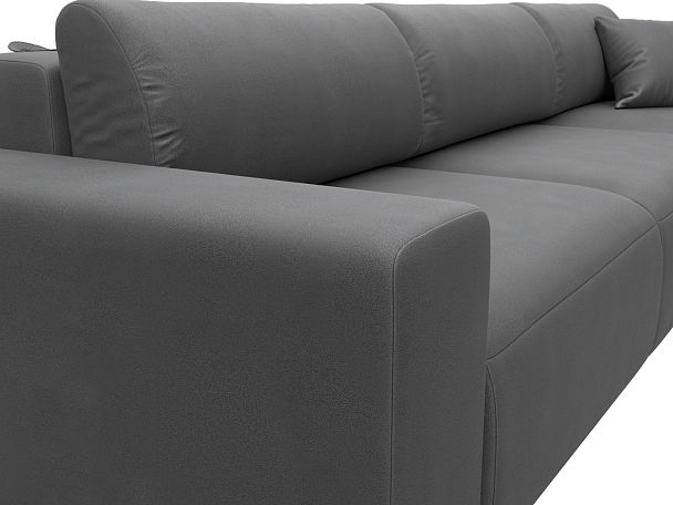 Диван угловой Лига-036 НПБ Классик Лонг правый угол Искусственная замша серый - Вид 4