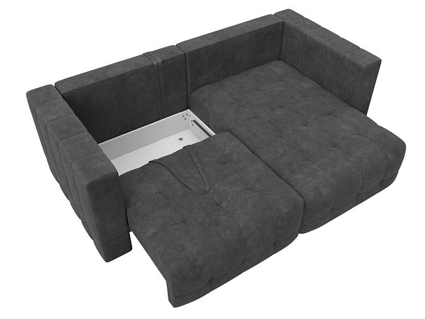 Диван угловой Лига-052 НПБ угол универсальный Велюр серый - Вид 7