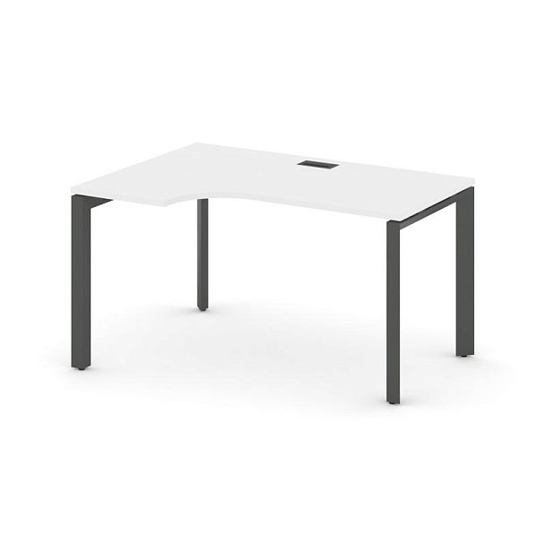 Style Project Next Стол рабочий эргономичный SN-59P.SPA-001(L) Белый/Металл Антрацит/Черный Заглушка 1380*600/980*750 - Вид 1
