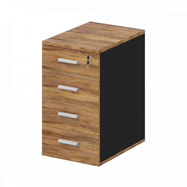 Тумба приставная "Тандем-А"  ПК-ТН-ТМП45Х59Я4-В1-1078 таксония медовая+черный - Вид 1