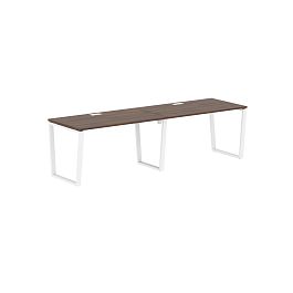 Стол 2-х местный EVWST 2780 Дуб Денвер тёмный/Белый 2726х800х750 EDIS - Фото предпросмотра