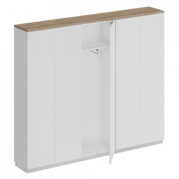 Шкаф комбинированный (закрытый - одежда узкий - закрытый) "City" СИ 316 дуб гладстоун светлый/белый премиум/белый премиум - Вид 1