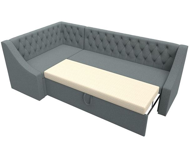 Диван кухонный угловой Мерлин левый угол Рогожка серый - Вид 6