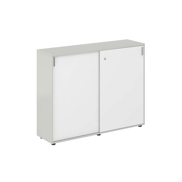 Шкаф купе 1438х400х1125 средний, с замком / корпус цвет: серый бархат, фасады: белый Сигма / Sigma - Вид 1