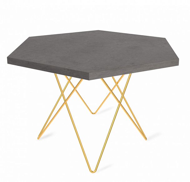 Столик журнальный Sheffilton SHT-TU37/ТТ20 70 ЛДСП золото/бетон чикаго темно-серый - Вид 1