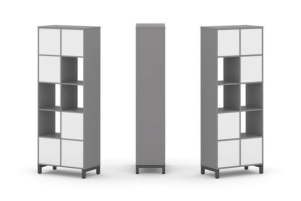 Стайл Проджект Набор стеллажа одностороннего, 5 ярусов SN.NS-521 Серый Пепел/Белый/Металл Антрацит 7 - Вид 1