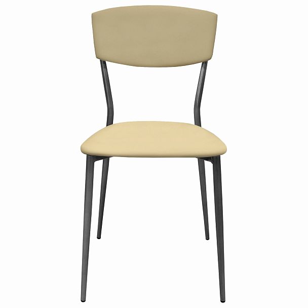 Стул для столовых, кафе, дома РС23, серебристый каркас, экокожа бежевая - Вид 4