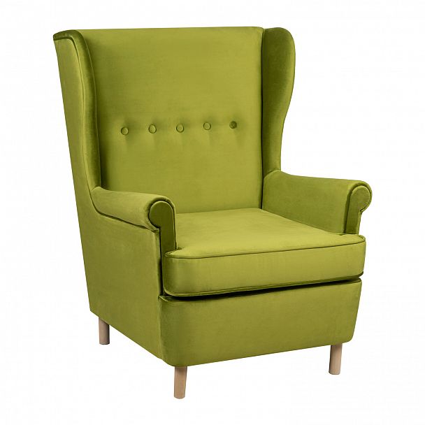 Кресло Дженкс, велюр оливковый - Вид 1