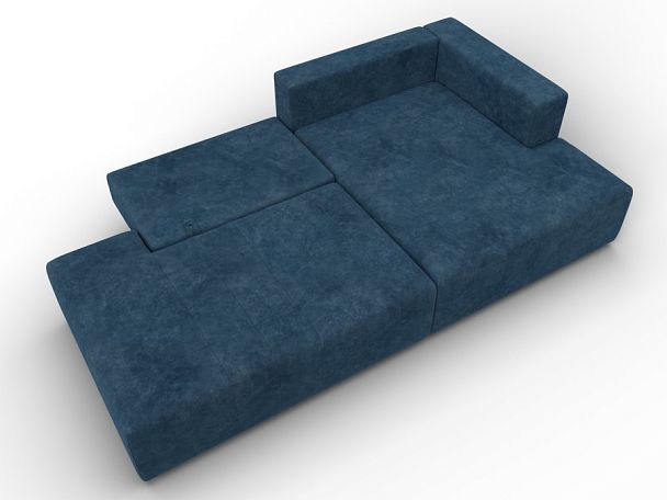Диван угловой Лига-103 НПБ угол правый Велюр синий - Вид 8