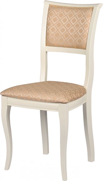 Стул деревянный с мягким сиденьем Камир Слоновая кость/Бежевый жаккард - Вид 1