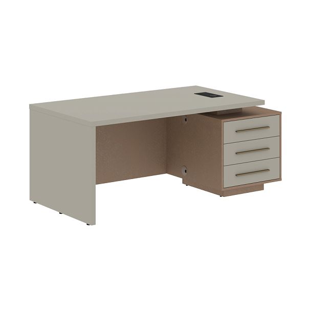 Стол руководителя с тумбой VCT 1890(R) Аметист/Бронза браш/Кобра 1800х900х750 VELION - Вид 1