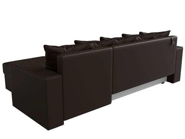 Диван угловой Дубай Лайт угол правый (полностью экокожа коричневая) - Вид 6