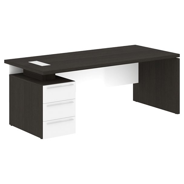 Стол письменный СП-064-25-05(L) Дуб Мореный/Белый глянец 2000х900х750 KANON - Вид 1