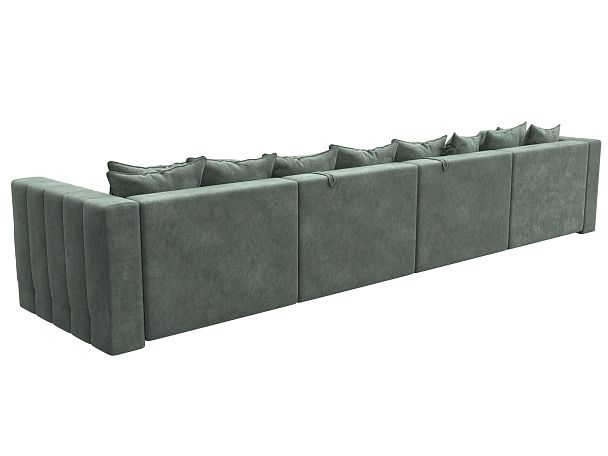 Диван П-образный Лига-052 НПБ Лонг Велюр зеленый - Вид 5