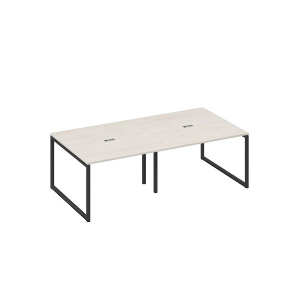 Стол 240 с каркасом QUATTRO переговорный A4 А4 Б4 131-2 БП дуб / металлокаркас антрацит - Вид 1