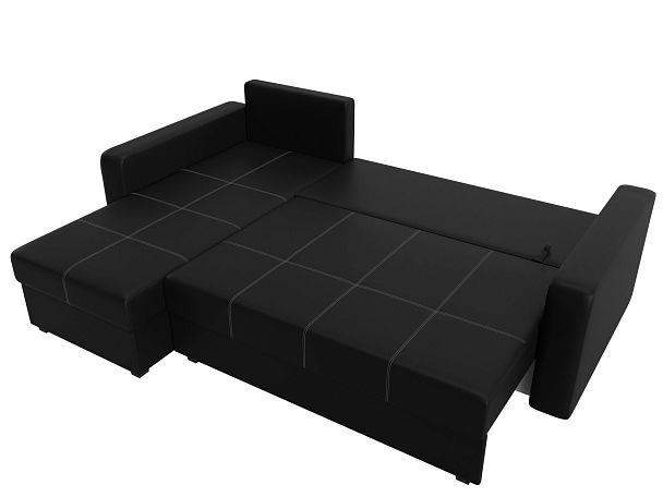 Диван угловой Ливерпуль Лайт левый угол Экокожа черный - Вид 8