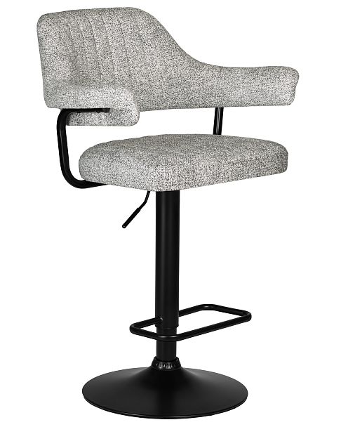 Стул барный DOBRIN CHARLY BLACK (светло-серый твид (LEO04)) - Вид 2