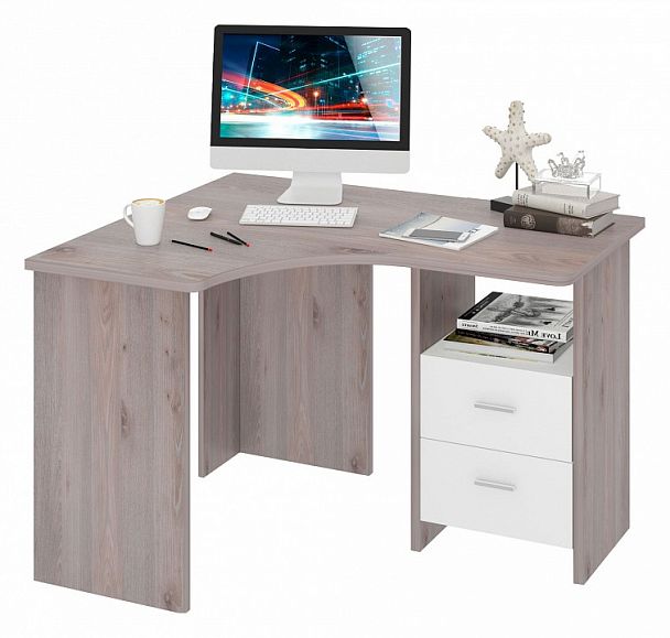 Стол письменный Домино Лайт СКЛ-Угл 120 Белый/Нельсон правый - Вид 3