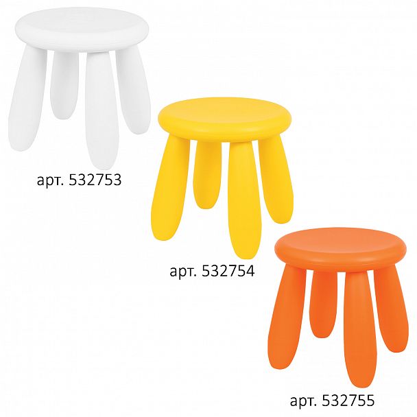 Табурет детский МАМОНТ желтый, от 2 до 7 лет, безвредный пластик, 01.022.01.07.1 - Вид 7