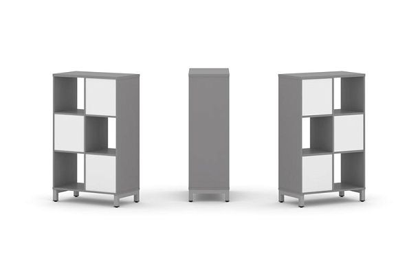 Стайл Проджект Набор стеллажа одностороннего, 3 яруса SN.NS-321 Серый Пепел/Белый/Металл Серый 754*4 - Вид 1