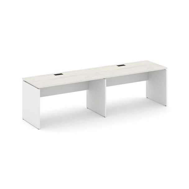 Стайл Проджект Рабочая станция 1 сторон. SN-D.ORS-004 Дуб Наварра/Белый/Черная Заглушка 3160*600*750 - Вид 1