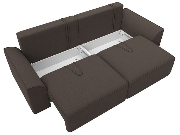 Диван прямой Лига-048 НПБ Рогожка коричневый - Вид 8