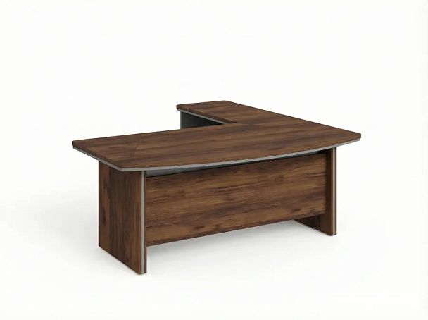BRL RB070-160x200L Стол рук-ля угл. L с тумбой 2 ящика 1600х2000х760 Орех Вармия/Серый вулканический - Вид 2