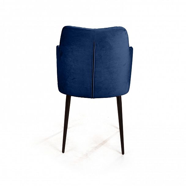 Стул с подлокотниками Hunt ромб, бархат синий 29 / чёрный конус - Вид 5